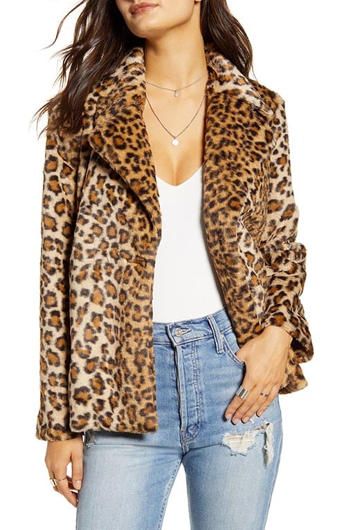 MURAL Leopard Faux Fur Jacket women winter holiday