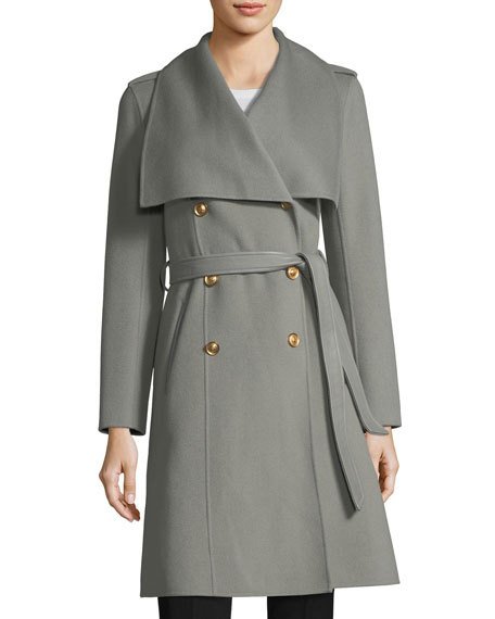 Mackage Parisa Double-Breasted Wool Coat Sage peacoats winter women holidays