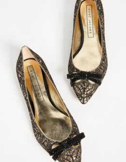 Marc Jacobs Jaime Pointy Toe Flats Gold brocade embellished flats holidays winter