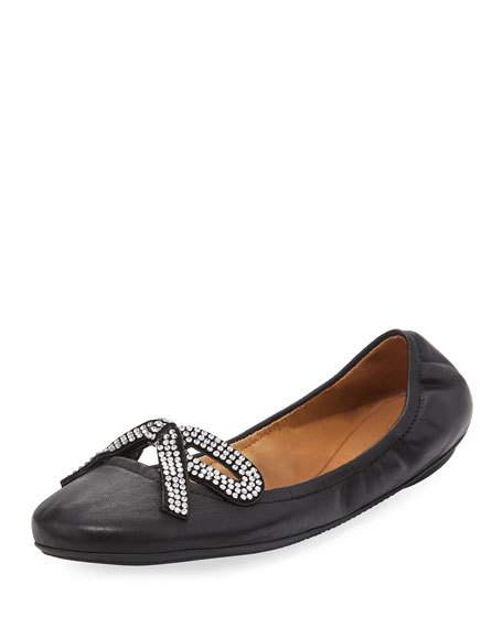 Marc Jacobs Willa Strass Bow Ballerina Flat Black embellished flats holidays winter