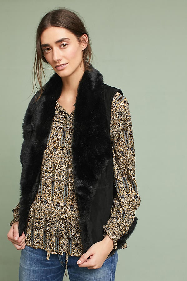 Michael Stars Reversible Faux Fur Vest Black faux fur vests holidays women winter