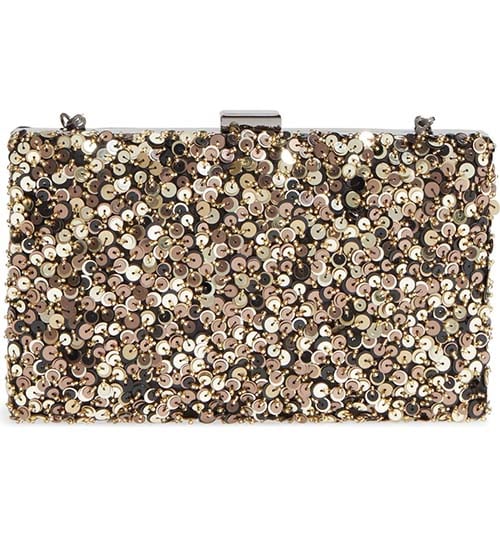 NORDSTROM Sequin Disco Miniaudière Gold sequin clutch bags new year's eve 2017