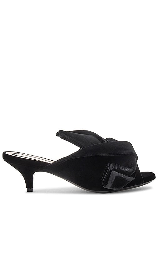 No. 21 KNOT MULE Velluto Nero Black bow mules holiday party season winter