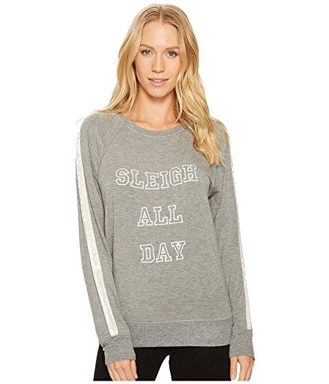 P.J. Salvage Sleigh All Day Sweater Heather Grey fleece pullovers holidays winter