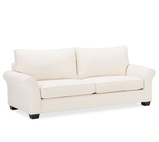 PB COMFORT ROLL ARM UPHOLSTERED DELUXE SLEEPER SOFA pottery barn holiday furniture sale