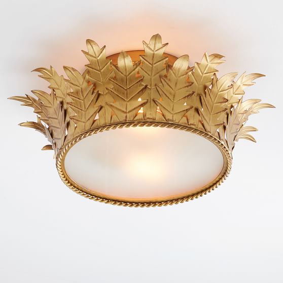 PBteen Crown Flushmount Antique Gold Finish pottery barn teen pbteen sale of the season