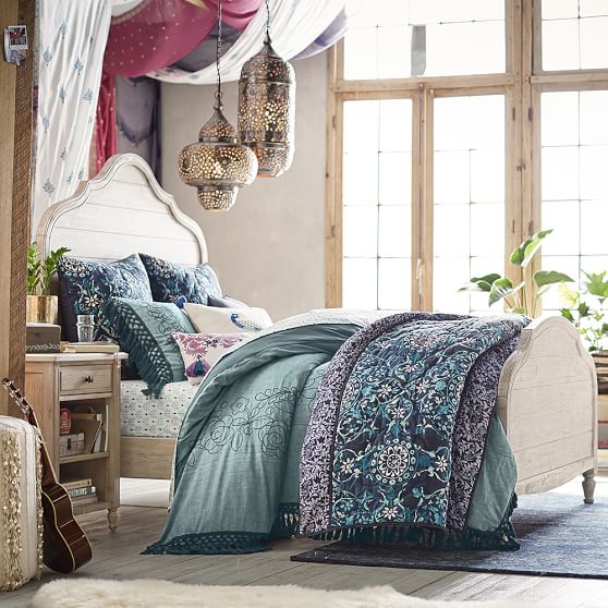 PBteen Genevieve Bed Weathered White Finish pottery barn teen holiday season of the sale