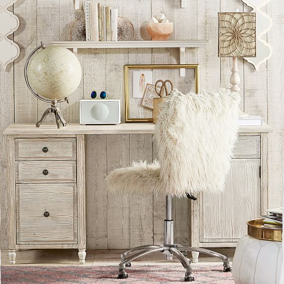 PBteen Genevieve Desk + Hutch Weathered White Finish pottery barn teen sale of the season