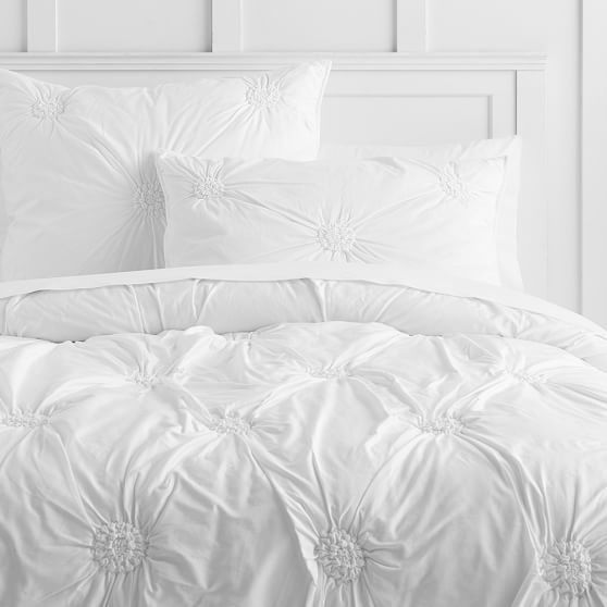 PBteen Ruched Rosette Quilt + Sham pottery barn teen pbteen sale of the season