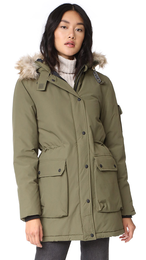 Penfield Lexington Jacket Olive Green parkas with faux fur trim women winter 2018