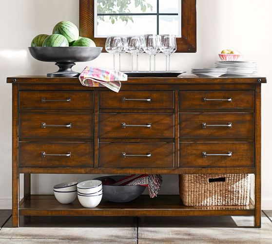 Pottery Barn BENCHWRIGHT ENTERTAINING CONSOLE TABLE & HUTCH pottery barn holiday gifts buy more save more sale