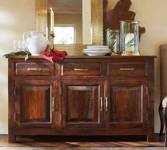Pottery Barn BOWRY RECLAIMED WOOD BUFFET Eco-Friendly pottery barn holiday furniture sale