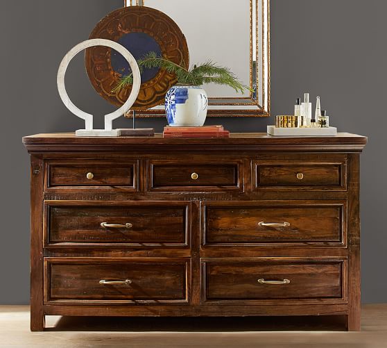 Pottery Barn BOWRY RECLAIMED WOOD EXTRA-WIDE DRESSER pottery barn winter warehouse sale