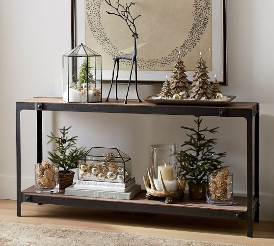 Pottery Barn CLINT RECLAIMED WOOD CONSOLE TABLE Eco-Friendly pottery barn holiday furniture sale