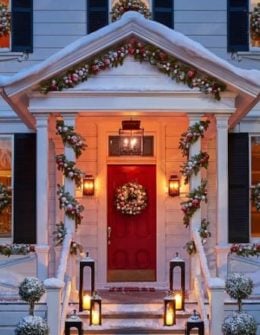 Pottery Barn INDOOR/OUTDOOR ORNAMENT PINE RED & SILVER DECOR pottery barn winter warehouse sale