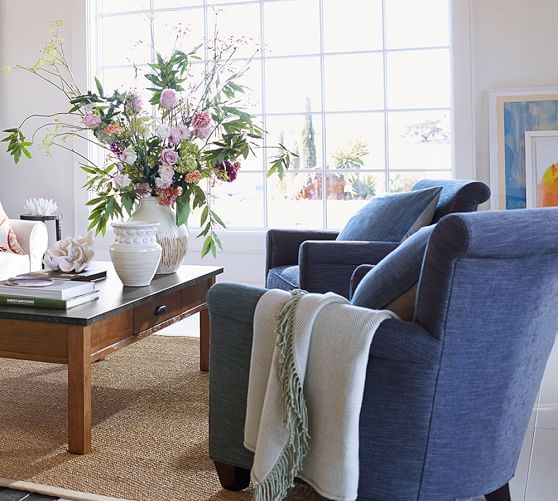Pottery Barn IRVING UPHOLSTERED ARMCHAIR Pottery barn holiday gifts buy more save more sale