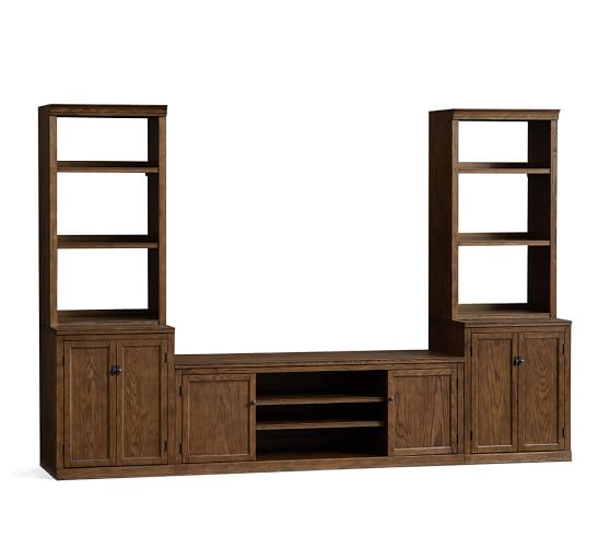 Pottery Barn LOGAN SMALL MEDIA SUITE, HEWN OAK pottery barn holiday furniture sale