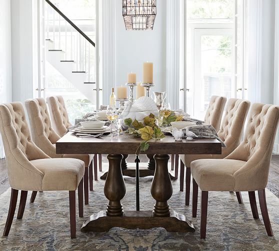 Pottery Barn LORRAINE EXTENDING DINING TABLE, HEWN OAK pottery barn winter warehouse sale