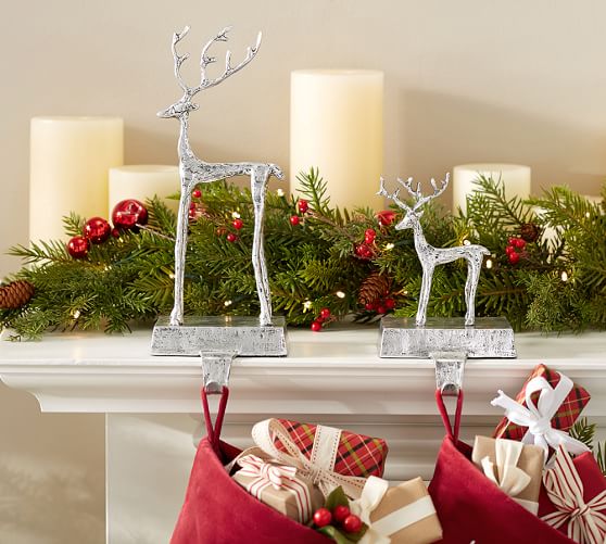 Pottery Barn SCULPTED REINDEER STOCKING HOLDER pottery barn winter warehouse sale