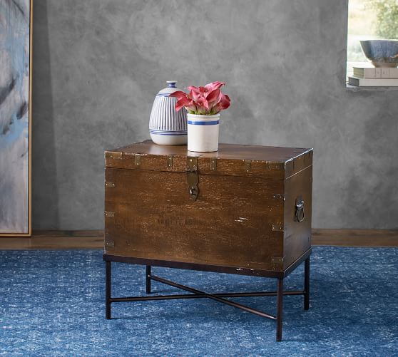 Pottery Barn TIMOR WOOD TRUNK ACCENT TABLE pottery barn holiday furniture sale