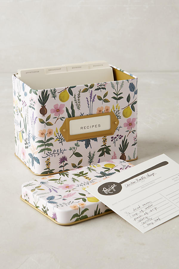 Rifle Paper Co. Spring Garden Recipe Tin Lilac kitchen gadgets mom holiday gifts