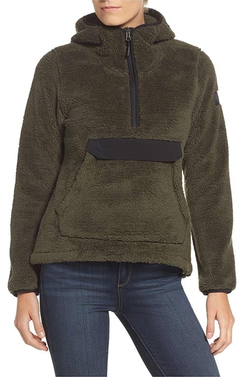 THE NORTH FACE Campshire High Pile Fleece Pullover Hoodie New Taupe Green fleece pullovers winter holidays