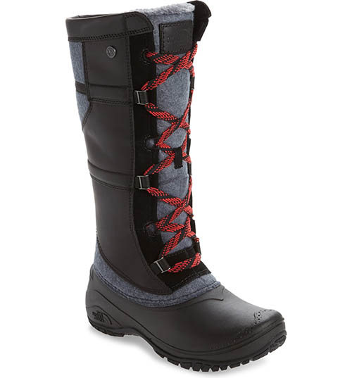 THE NORTH FACE Shellista IV Tall Waterproof Insulated Winter Boot Black Zinc Grey snow boots women