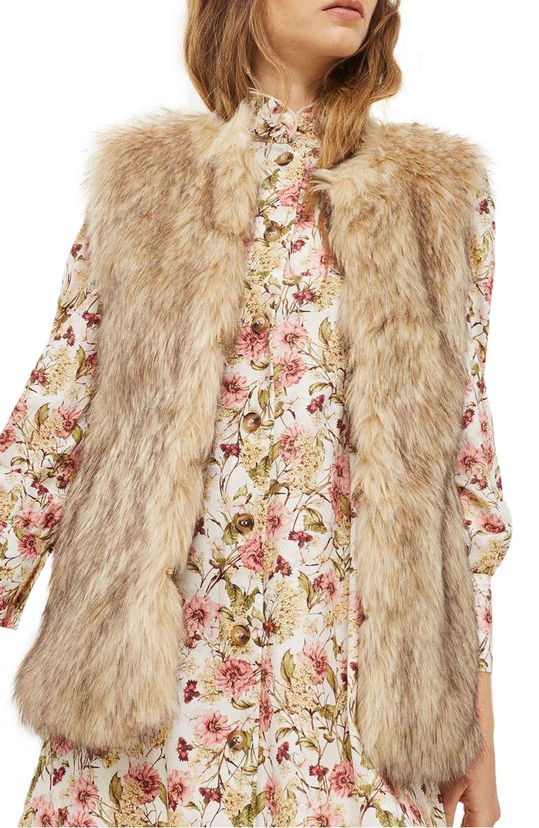 TOPSHOP Faux Fur Vest Brown faux fur vests holidays winter