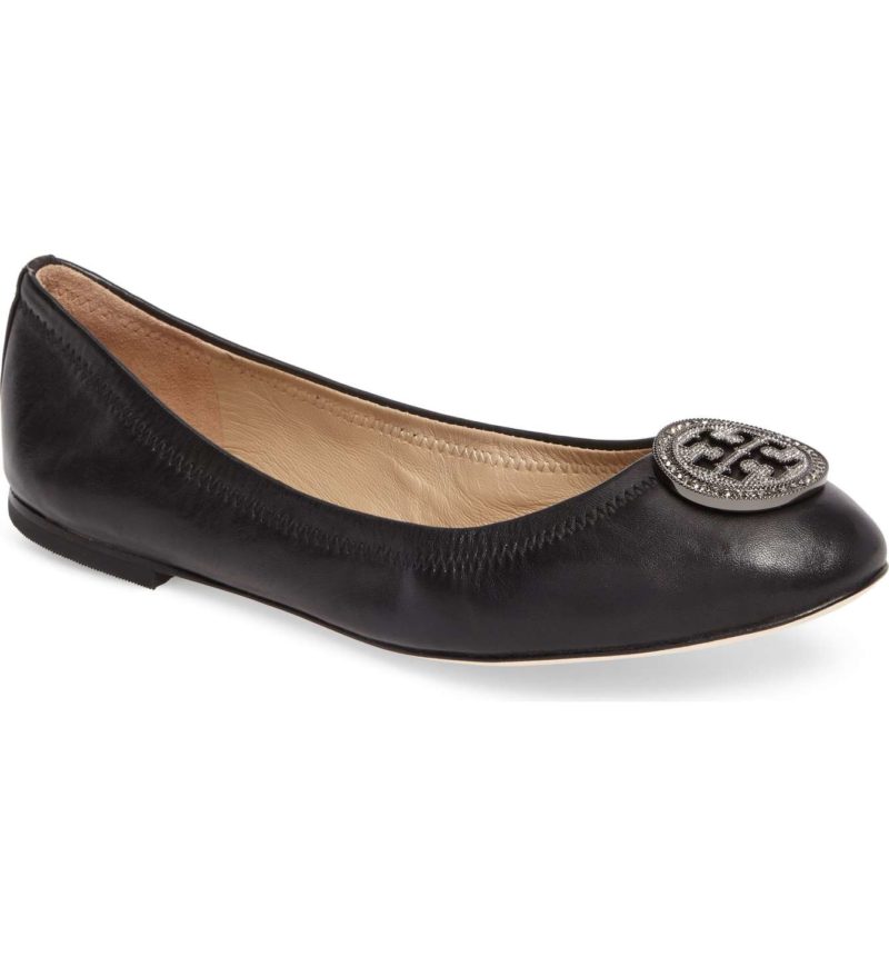 TORY BURCH Liana Ballet Flat Black embellished flats women winter holidays 