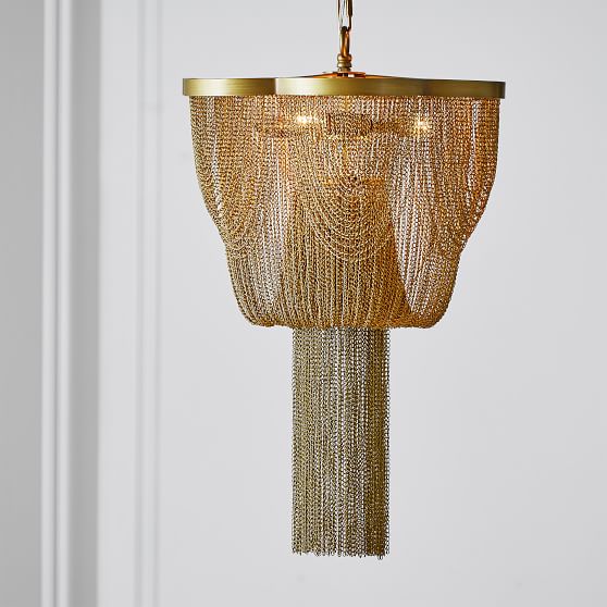 The Emily & Meritt Metal Chain Chandelier Gold pbteen pottery barn teen sale of the season 