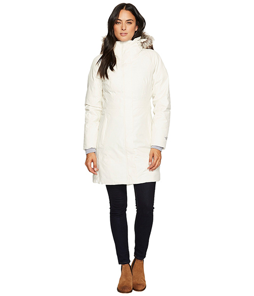 The North Face Arctic Parka II Vintage White parkas with faux fur trim women winter