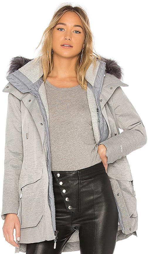The North Face CRYOS GTX FAUX FUR JACKET Mid Grey Gradient Jacquard parkas with faux fur trim women winter 2018