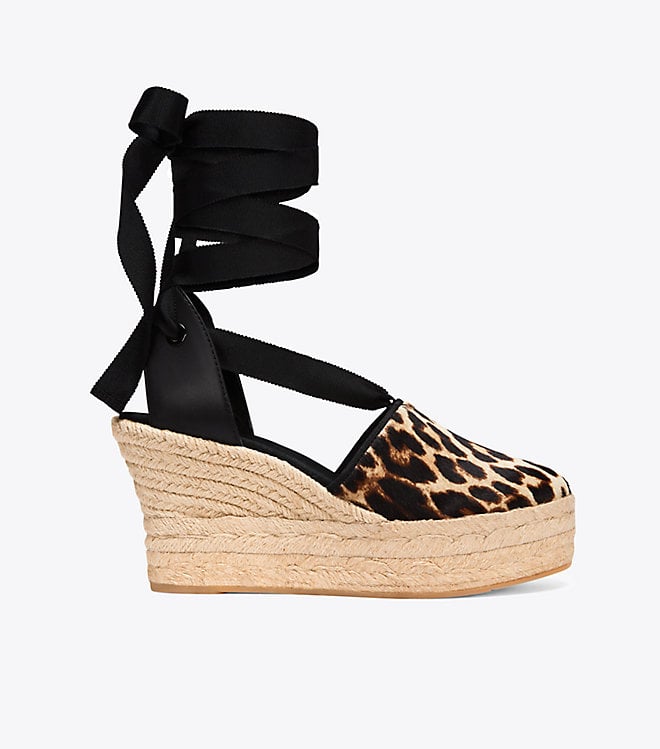 Tory Burch ELISA LEOPARD WEDGE ESPADRILLE Natural Leopard Print Black tory burch extra 20 percent sale tory burch extra 20% sale