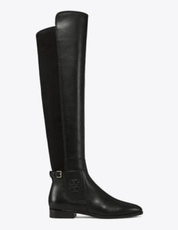 Tory Burch Wyatt Over The Knee Boots Black Leather tory burch extra 20 percent sale