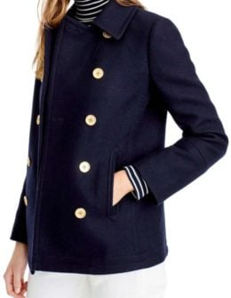 J.Crew Heritage Wool Blend Peacoat Navy Blue peacoats winter 2018 women