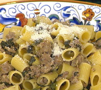 Watch Lidia Bastianich show Hoda Kotb how to make Mezzi Rigatoni with Sausage and Escarole on the Monday, December 25, 2017 episode of the Today show! This is the perfect dish for Christmas dinner, New Year's Eve and more.