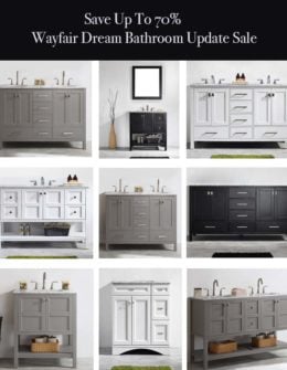 Candace Rose Anderson The 2018 Wayfair Dream Bathroom Update Sale is happening now! We have the scoop on gorgeous bathroom vanities, consoles, toilets, bath tubs, shower doors and more at up to 70% off Candieanderson.com blog.
