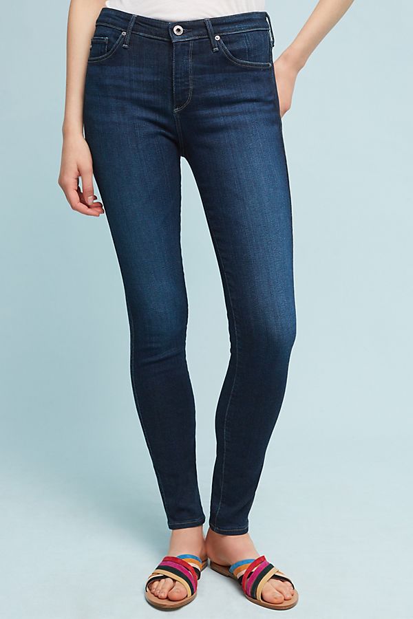 AG Jeans AG The Abbey Mid-Rise Skinny Jeans Denim Medium Blue anthropologie winter fashion sale