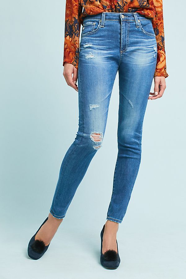 AG Jeans AG The Farrah High-Rise Skinny Jeans Denim Dark anthropologie winter fashion sale