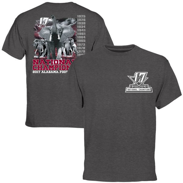 Alabama Crimson Tide College Football Playoff 2017 National Champions Pride T-Shirt – Charcoal alabama crimson tide 2018 NCAA national champions shirts locker room hats