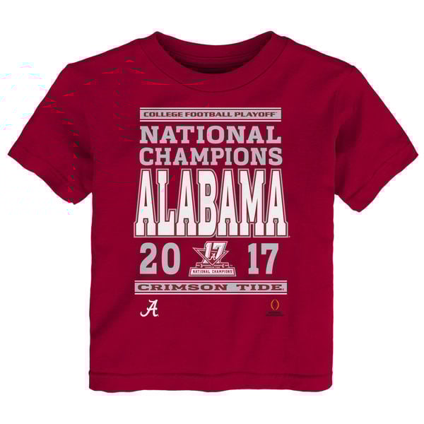 Alabama Crimson Tide Toddler College Football Playoff 2017 National Champions Stacked T-Shirt – Crimson alabama crimson tide 2018 NCAA national champions shirts locker room hats