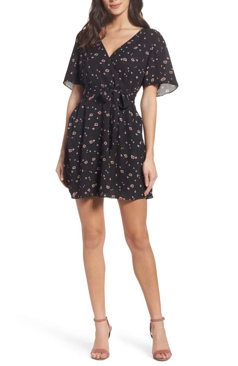 BB DAKOTA Lettie Dress Black Floral Print dresses women winter 2018
