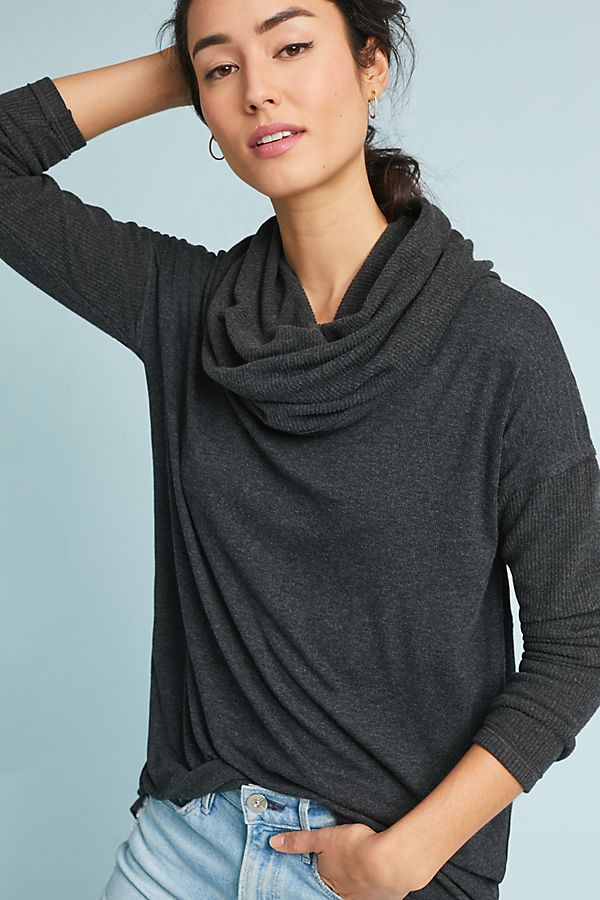 Bordeaux Abbie Cowl Tunic Carbon anthropologie winter fashion sale
