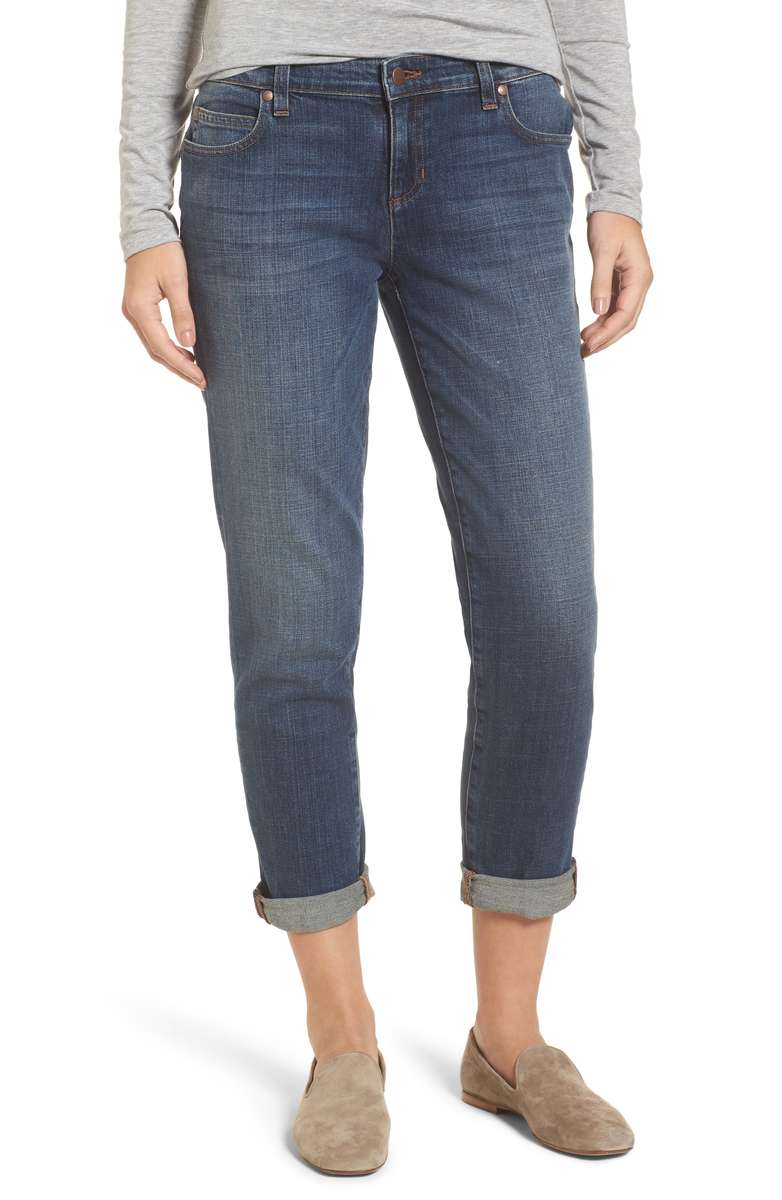 EILEEN FISHER Organic Cotton Boyfriend Jeans Aged Indigo sienna miller celebrity fashion