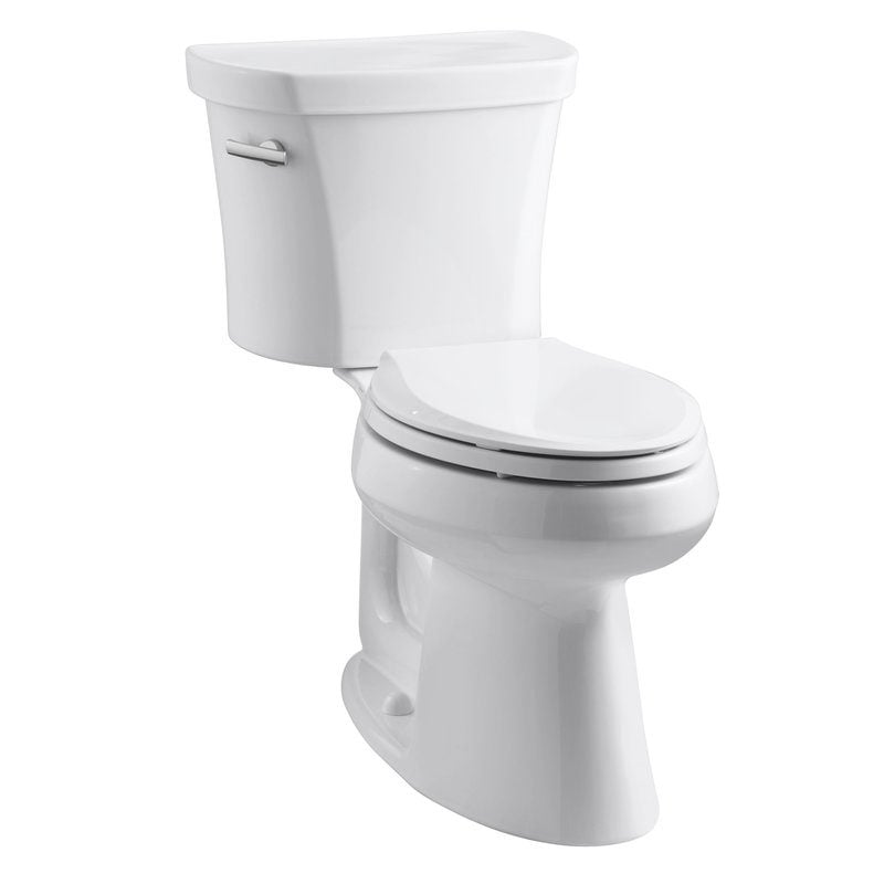 Kohler Highline Comfort Height Two-Piece Elongated 1.28 GPF Toilet with Class Five Flush Technology, Left-Hand Trip Lever and Tank Cover Locks wayfair dream bathroom upgrade sale