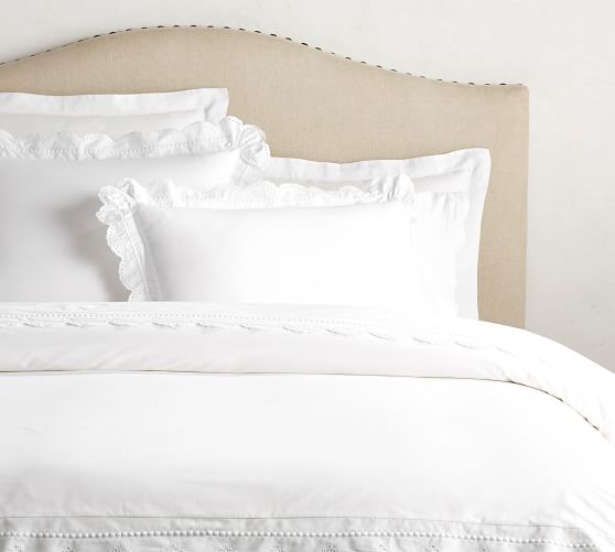 MONIQUE LHUILLIER CORALIE DUVET COVER & SHAM White monique lhuillier for pottery barn spring 2018 collection