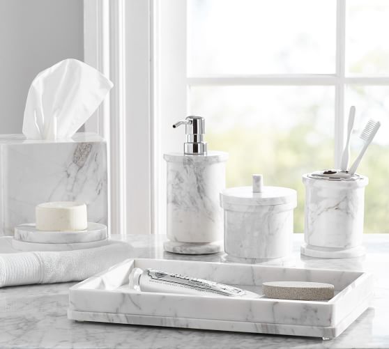 MONIQUE LHUILLIER MARBLE BATH ACCESSORIES MONIQUE LHUILLIER FOR POTTERY BARN SPRING 2018 COLLECTION