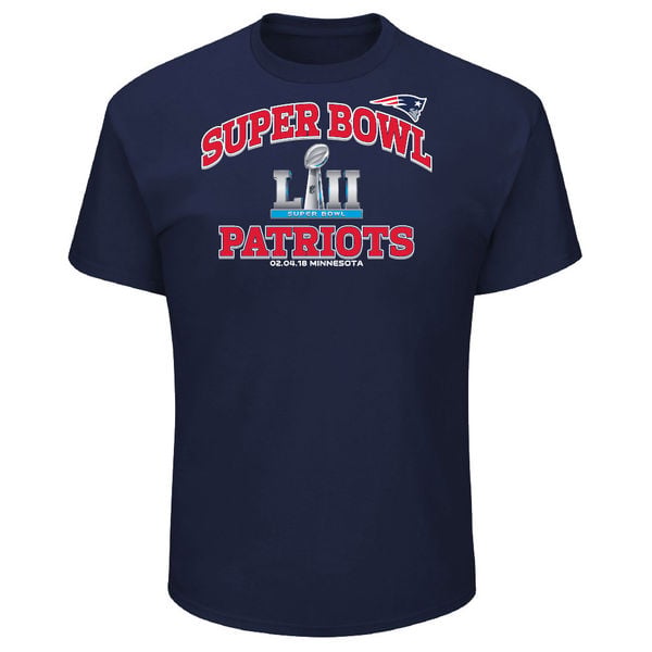 New England Patriots NFL Pro Line by Fanatics Branded Super Bowl LII Bound Heart & Soul T-Shirt – Navy 2017 afc champions new england patriots locker room hats shirts men women kids