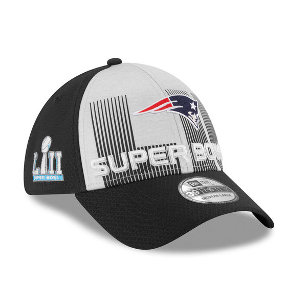 New England Patriots New Era Super Bowl LII Bound 39THIRTY Flex Hat – Gray/Black 