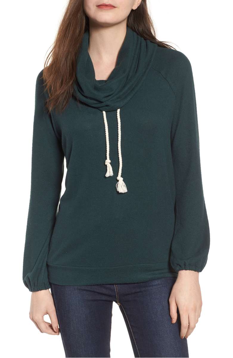 O'NEILL Ciara Cowl Neck Pullover Dark Balsa fleece pullovers winter women 2018 under 120 dollars